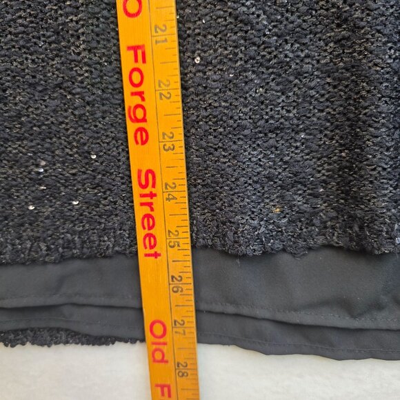 FDJ French Dressing Sequined Tunic Medium Black Sparkle NYE Dainty Fairy y2k New - Picture 7 of 7